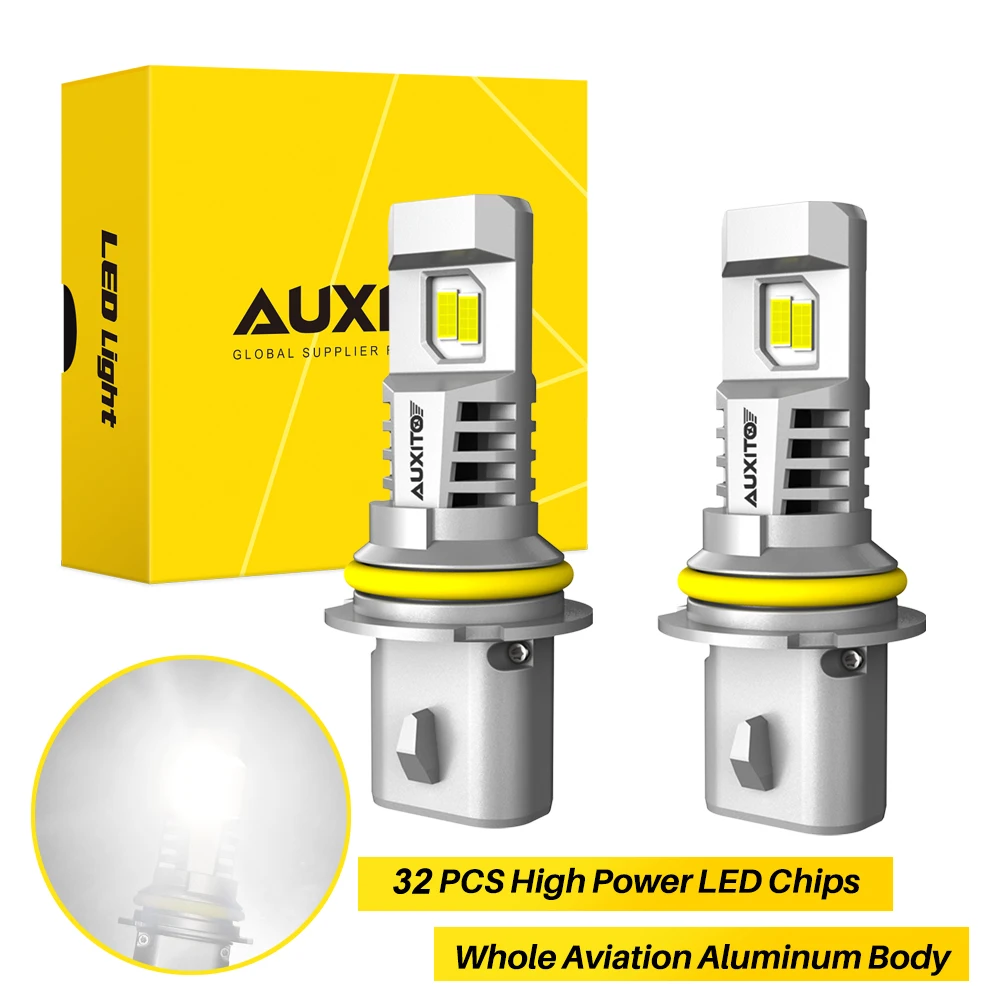 

AUXITO 2Pcs HB5 9007 LED Headlight Bulb Canbus With Fan 800% Ultra Brightness 6500K Super Bright 30000LM 12V Halogen Replace
