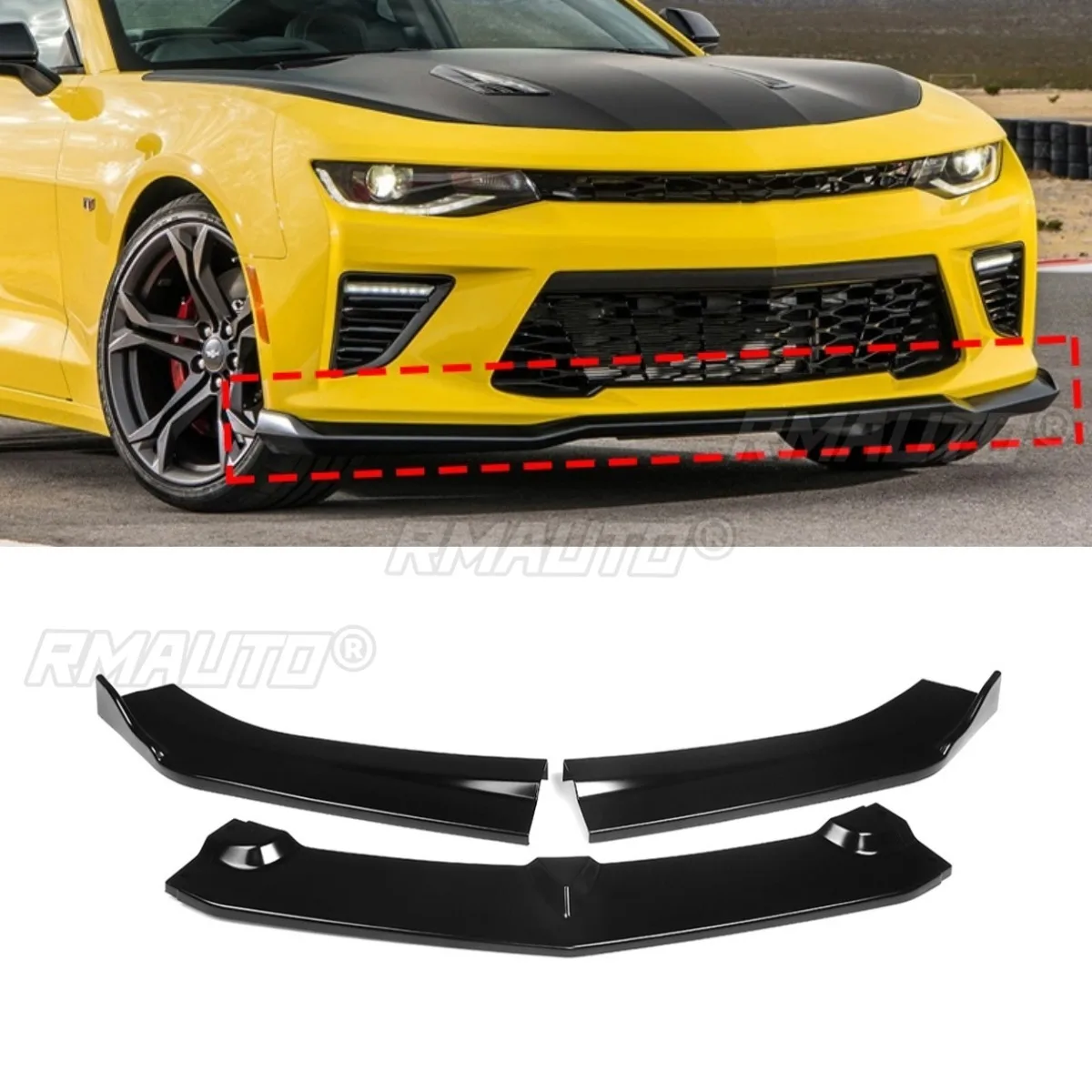 

Front Bumper Lip Spoiler Side Splitter Deflector Guards for Chevrolet Camaro 2015-2018 Body Kit Car Accessories