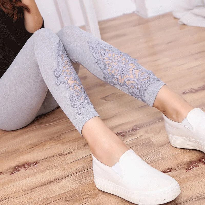 sexy Women Leggings Fashion Gauze Patchwork Breathbale Legging Workout Comfortable Pants trousers leg09