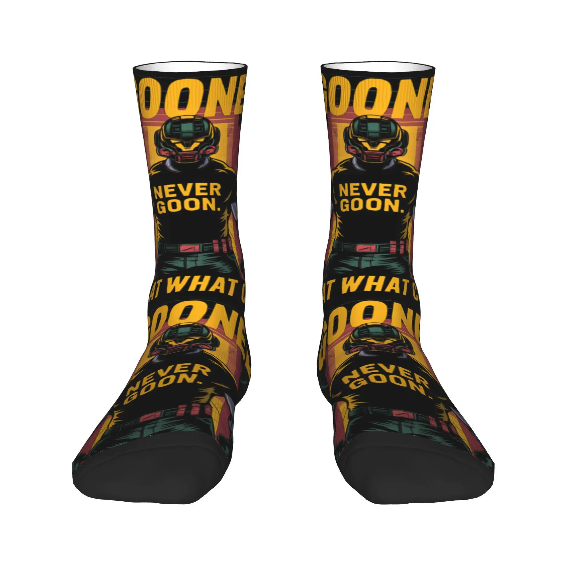 Unisex Men Socks Never Goon  Stockings Spring Funny Comfortable Socks Custom Running Anti Skid Socks