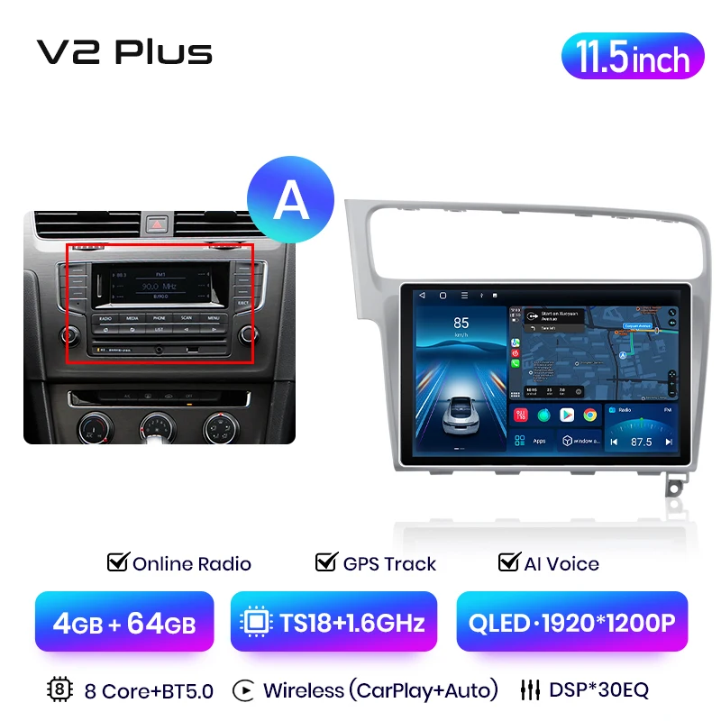 Junsun V3 Plus 2K Draadloze Carplay Android Auto Intelligente Systemen Voor Vw Volkswagen Golf 7 2013-2017 Autoradio