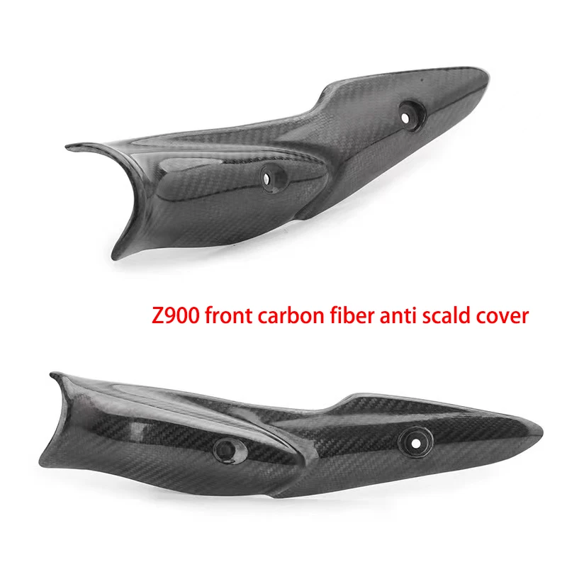 For Kawasaki Z900 Z900e Motorcycle Exhaust Mid Link Pipe Carbon Fiber Heat Shield Cover Guard Anti-Scalding Shell