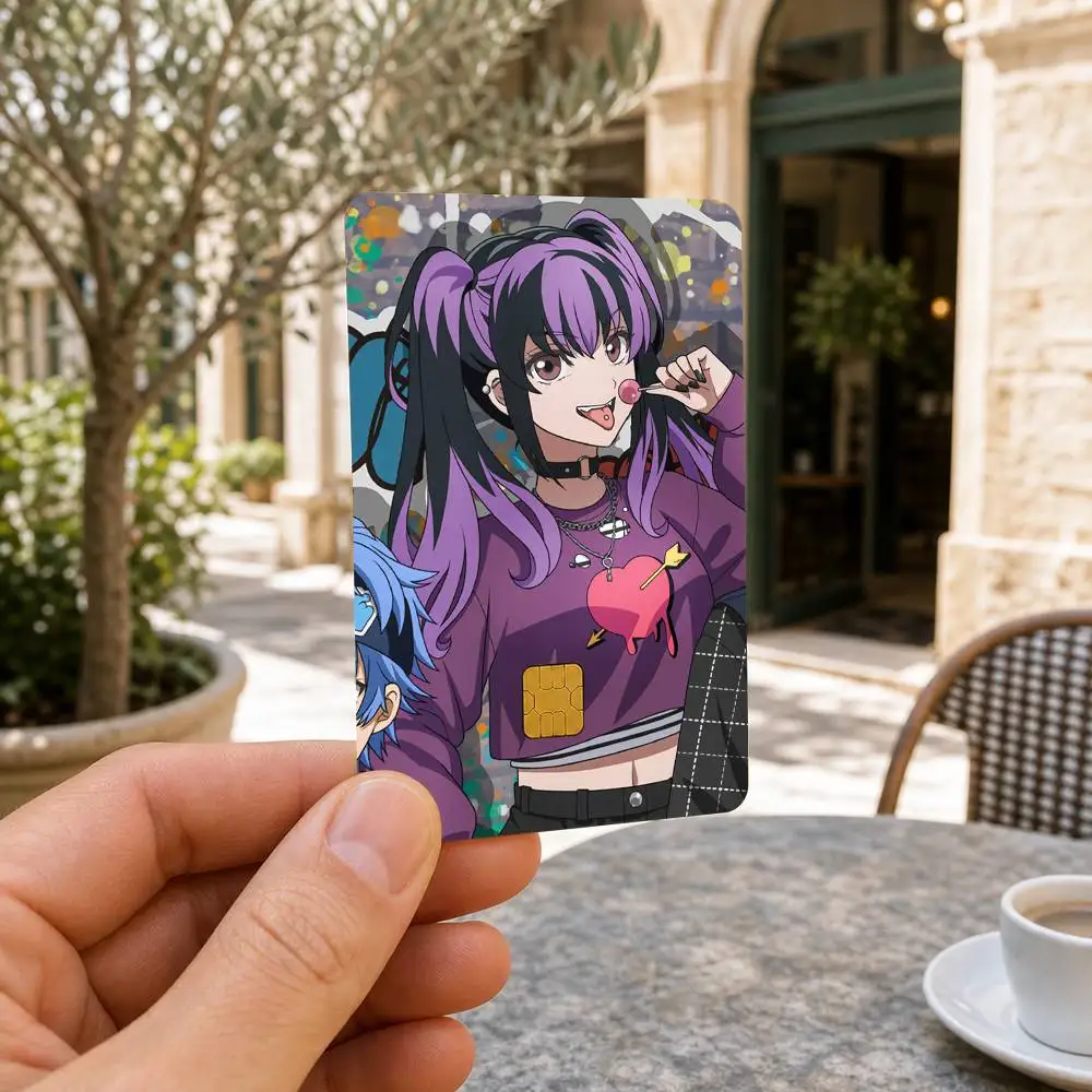 BanG Dream Yume M-Mita Viola HD Waterproof Card Skins Protective Stickers for Credit Bank Game Cards