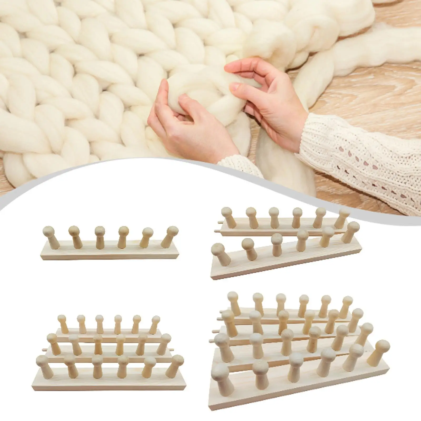 

Chunky Yarn Weaving Loom Wooden Frame for Hand Crochet Knitting Kits Scarf Shawl Tapestry DIY Lovers