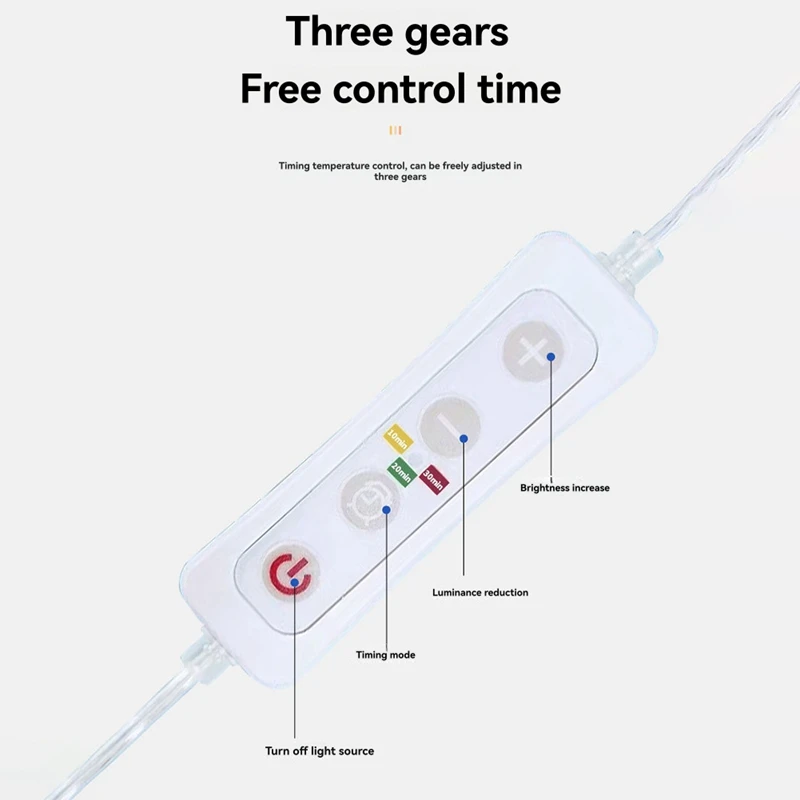 جهاز العلاج بالضوء الأحمر ABPP مع قاعدة، ضوء أحمر 660 نانومتر و850 نانومتر بالقرب من مصباح العلاج بالأشعة تحت الحمراء مع مؤقت، مصباح ضوء أحمر