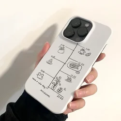 INS Cute Cartoon Daily Life Time Case for iPhone 15 14 13 Pro Max 12 11 Pro Plus Shockproof Ultra Thin Cover