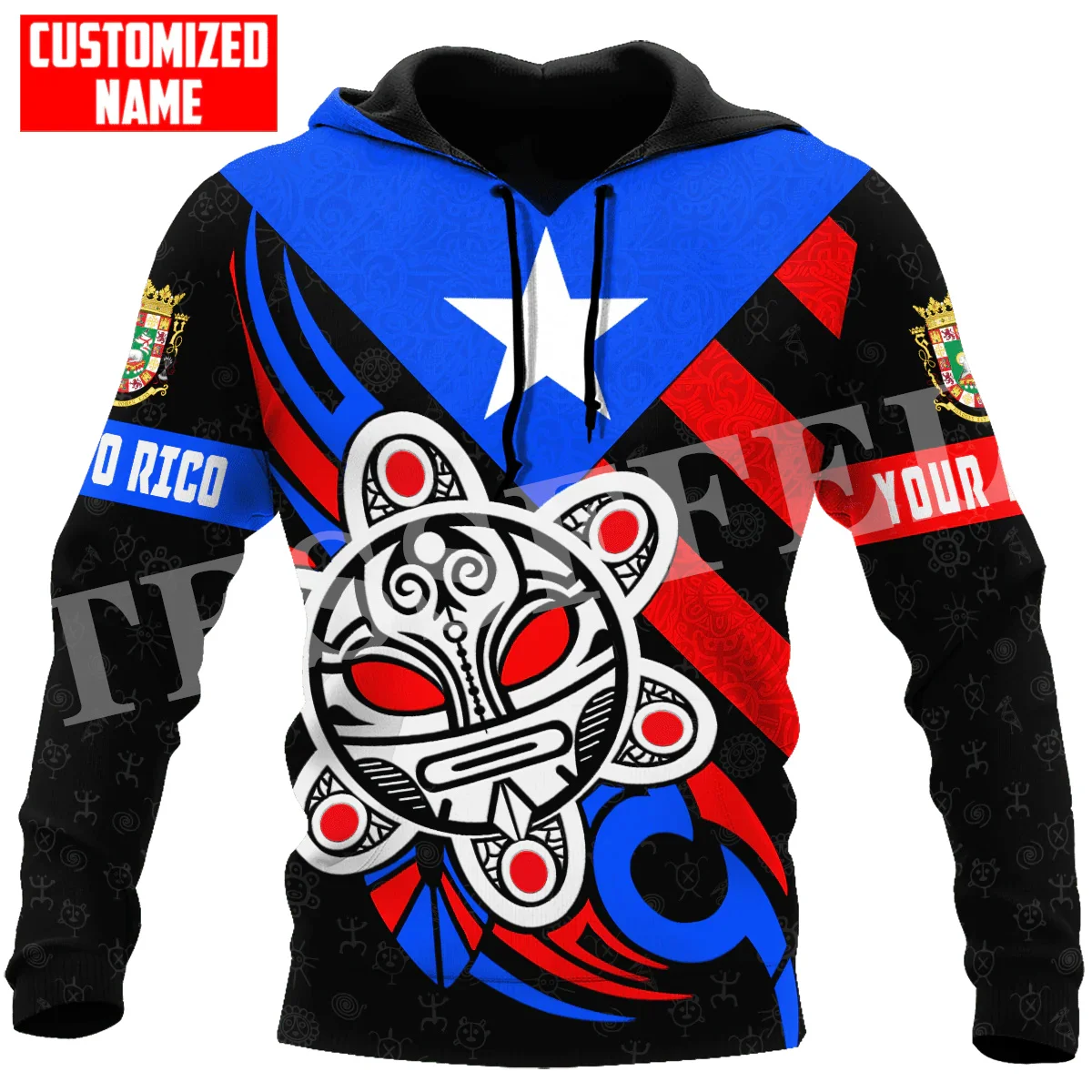 

Custom Name Puerto Rico Flag Boricua Country Tattoo Tribe Retro Vintage Harajuku 3DPrint Pullover Casual Funny Jacket Hoodies X7