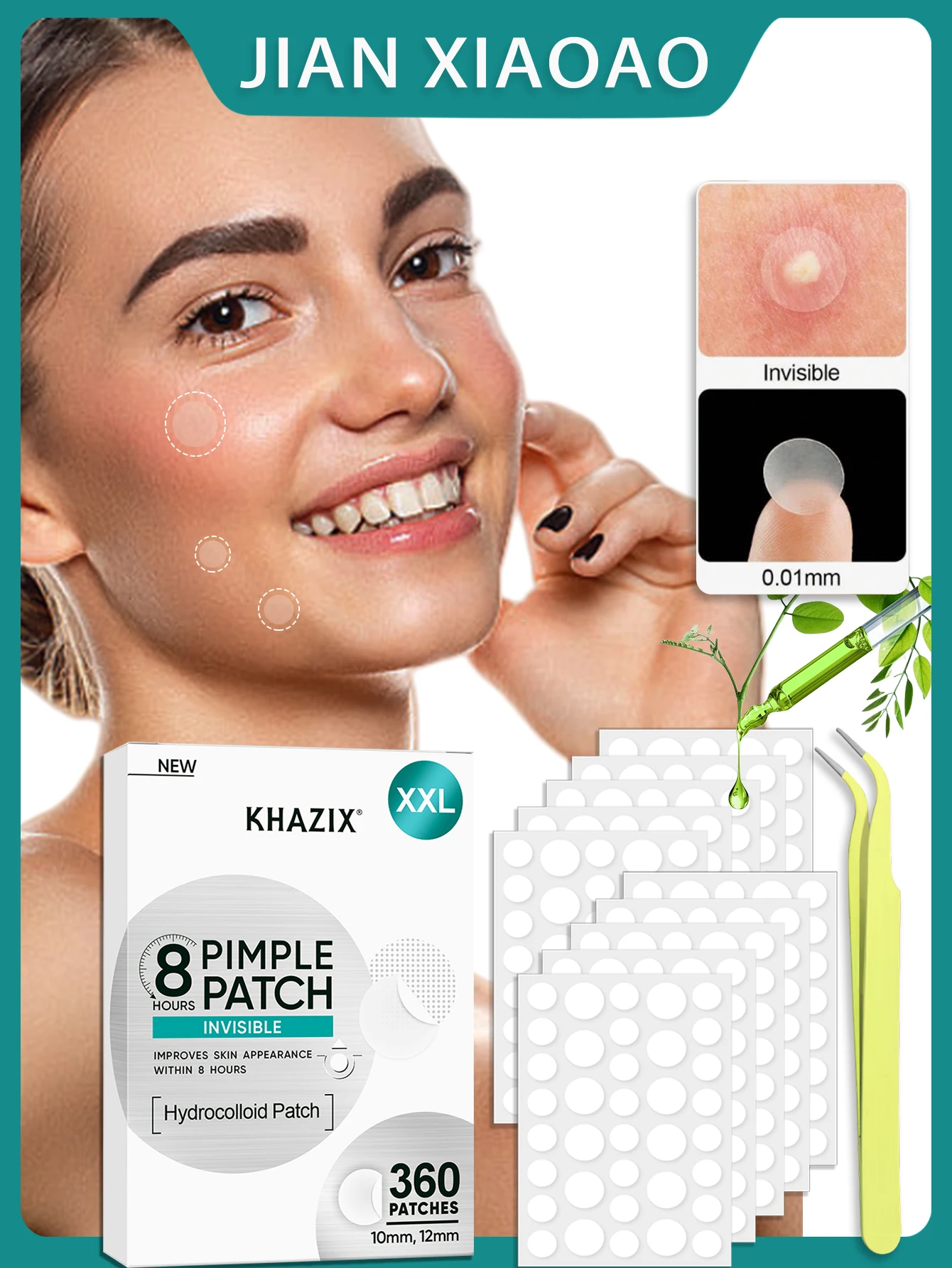 1080pcs/720pcs/360pcs acne concealer patch set mild cleaning and non irritating facial pores care acne mask patch