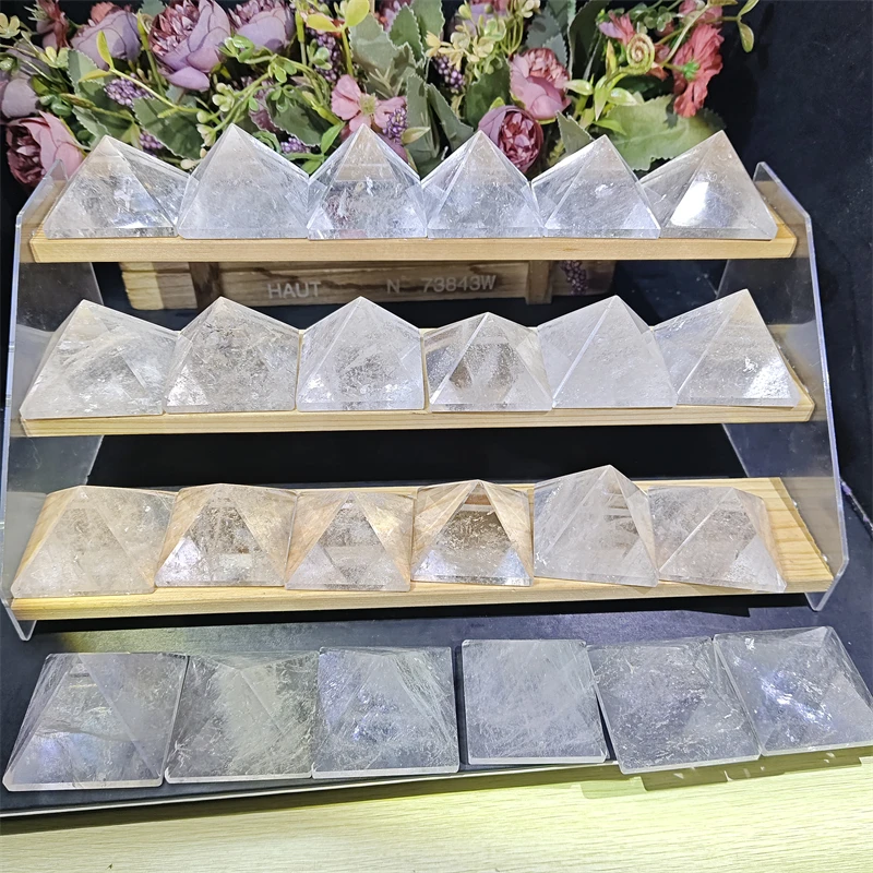 

5cm Wholesale Natural Crystals Pyramid Clear Quartz Healing Stones for Maditation