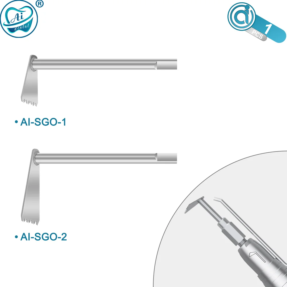 AI-SGO-1-2 Dental Handpiece Saw Blades T Shape Bone Cutting Micro Saw Accessories 10.5mm + 15.5mm for Dental Implant Handpiece