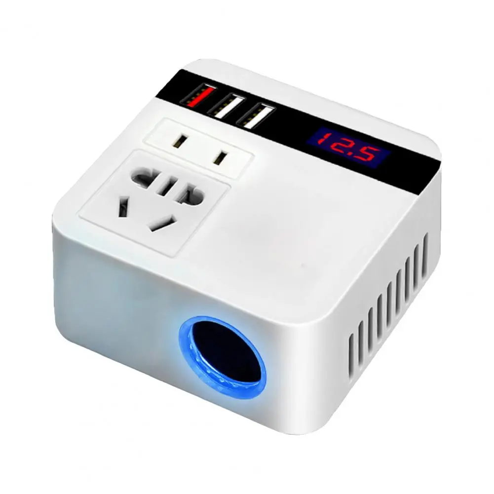 

300W Car Inverter DC 12V To 220V Power Converter 3 USB Ports Socket Adapters Automobiles Inverters Charger Fast Charging