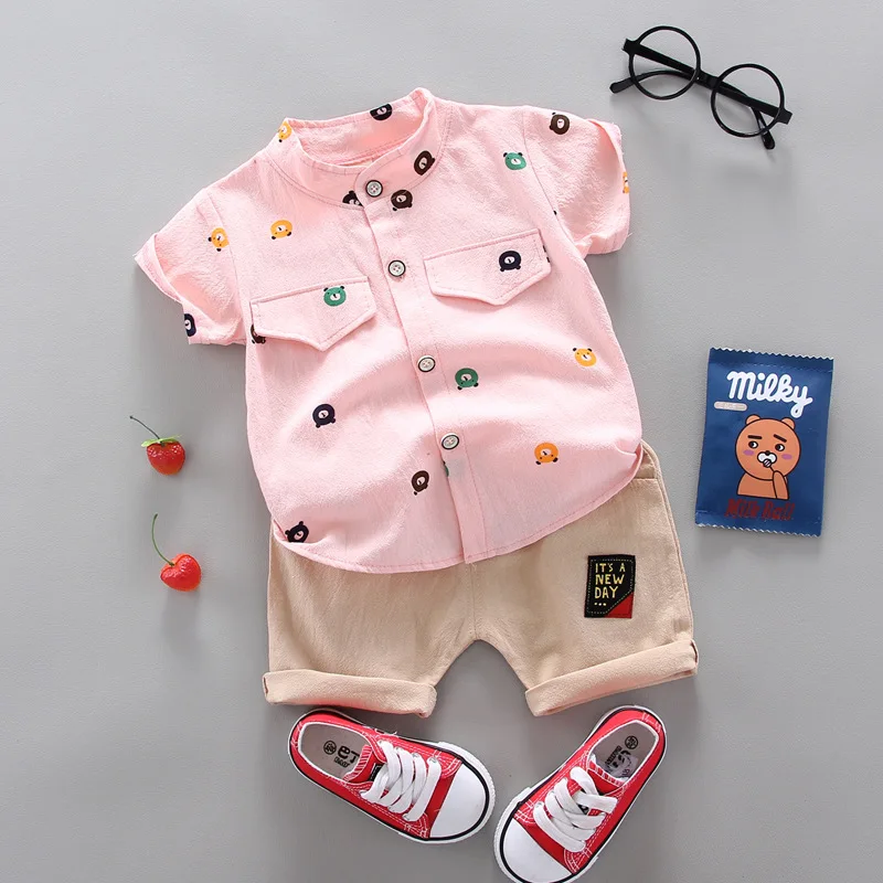 2024 Summer Casual Clothes Fashion Baby Boy\'s Suit Set Top Shorts 2PCS Baby Clothing Set For Boys Infant Suits Kids Clothes