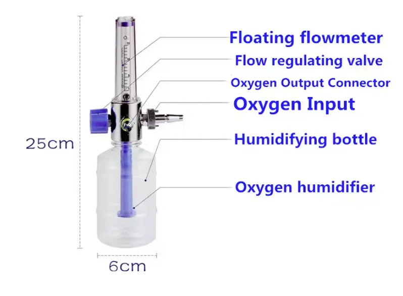 Medical Wall type oxygen inhaler wet oxygen bottle concentrated oxygen equipment with accessories oxygen humidifier bottle