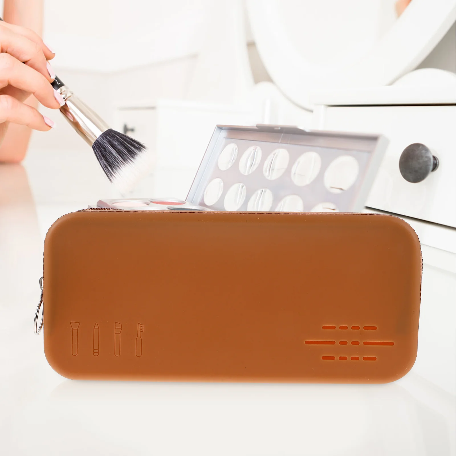メイクブラシポーチエレガントなトラベルオーガナイザーバッグ女性用ポータブルケース口紅コインキー収納ポーチ