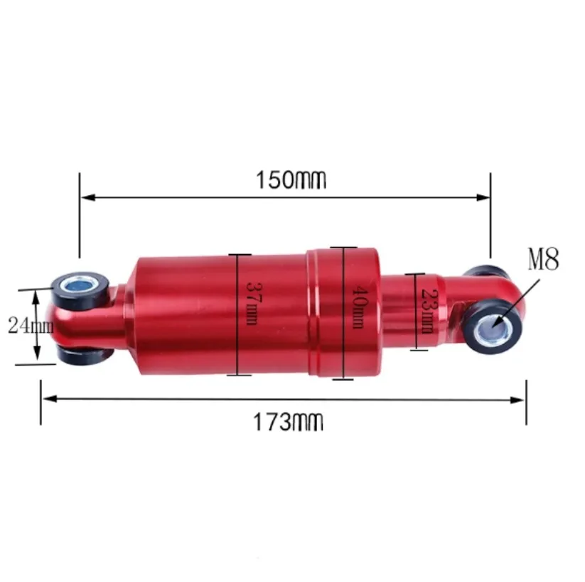 Fit For KuGoo M4 Electric Scooter Rear Shock Absorber Built-in Coil Spring Rear Spring Shock Absorber Hole Spacing  125 150mm