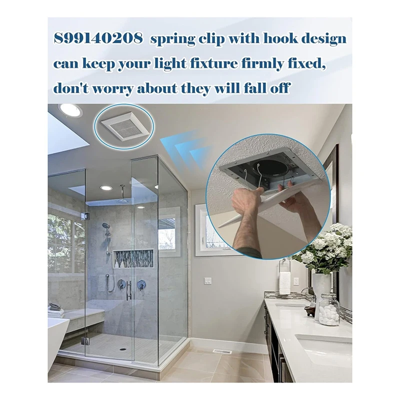 Förderung! 4 Stück S 99140208   Kühlergrillfedern-Clips, passend für Ventilatoren, Badezimmer-Deckenventilator, Lichteinheit, kompatibel mit Kühlergrillfedern