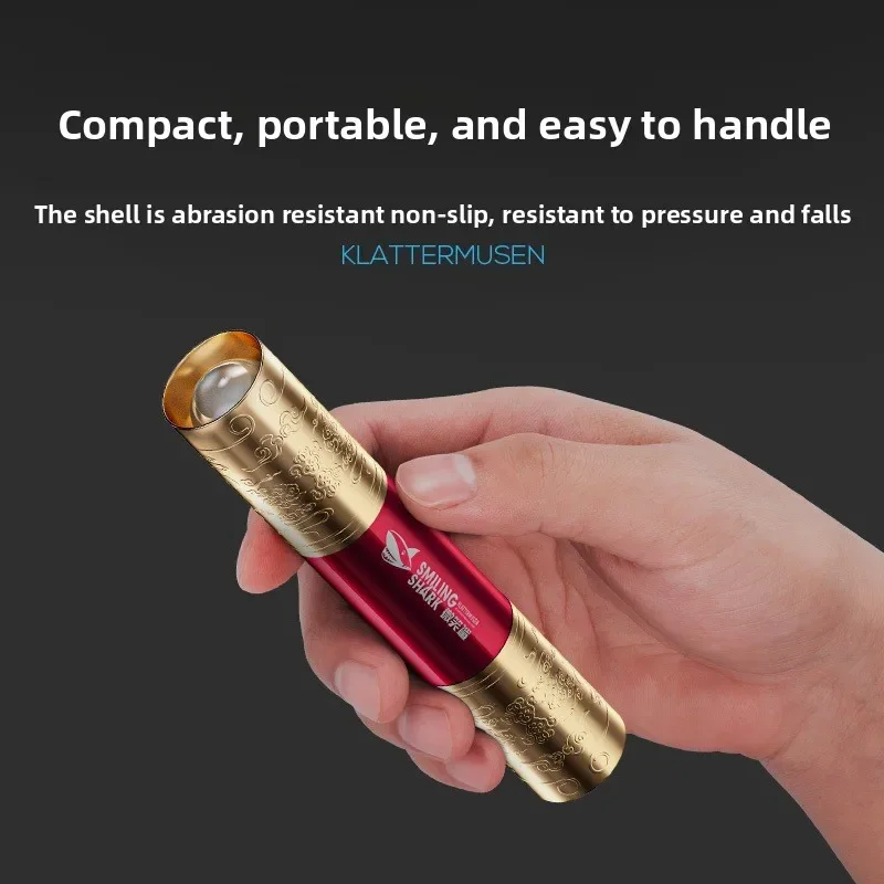 Mini Retractable Zoom Protective Flashlight Three Gear Adjustable Highlight Portable Tail Switch Torch Outdoor Camping Hiking