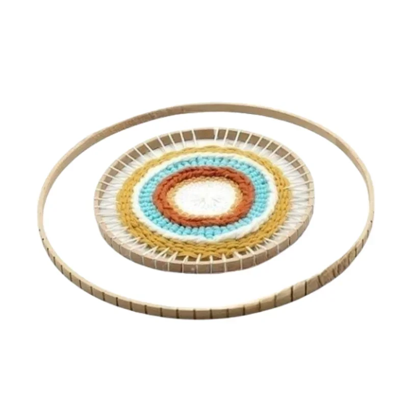 Round Wooden Compilation Machine Circular Needles DIY Wall Hangings Dreamcatcher Making Needlework Tools Weaving Loom