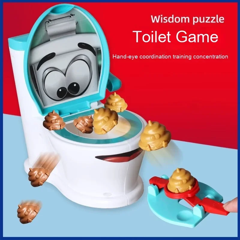 Catapult Toilet Poop Multiplayer Party Board Games Novelty Desktop PK Interactive Funny Prank Table Games Toys for Kids Adult