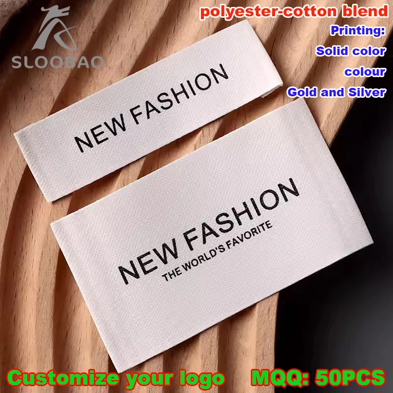 Customized Clothing With Collar Woven Label Clothing Trademark Embroidered Side Canvas Fabric Labels Certificate Conformity Wash