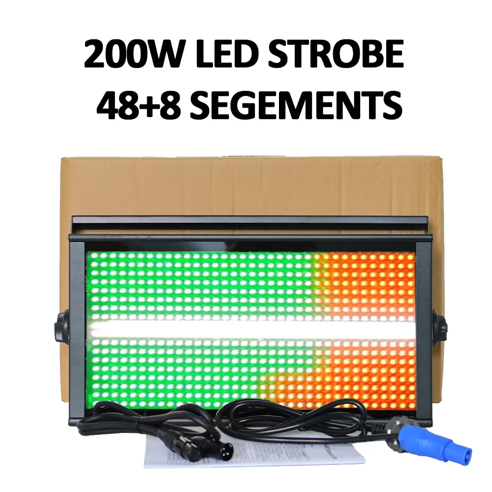 

YUER 200W LED Strobe Effect Light RGBW 48+8 Segements Washing Flash For Dj Disco Home Party Club DMX Control Number letter Light