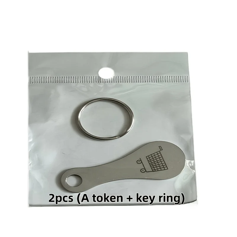 2pcs Shopping Cart Token Keychain with Shopping Case, Supermarket Trolley Unlocking Tool, Shopping Cart Token, Suitable for Unlocking and Releasing Supermarket Trolleys, Portable and Reusable, Supermarket Accessory, Compact and Sturdy Construction view 3