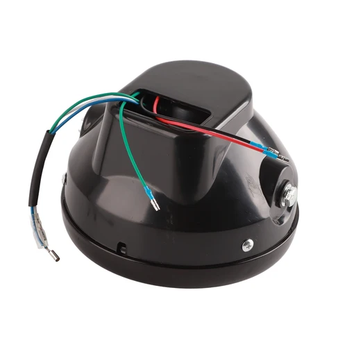 Imagen 2 del producto Faro LED redondo Universal para motocicleta, faro amarillo de 7 pulgadas, 12V, H4, 35W, soporte negro