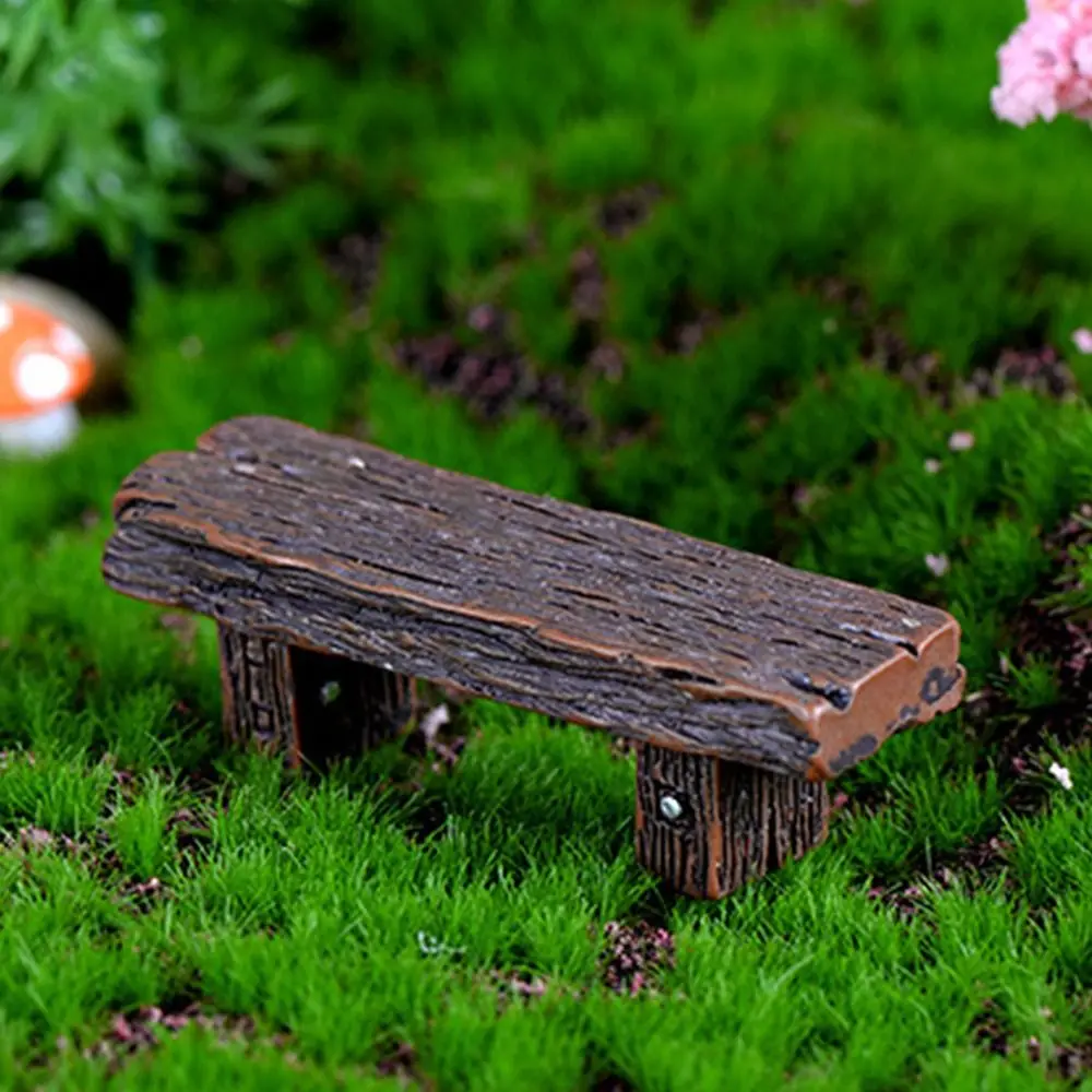 DIY Figurine Dolls Mini Wooden Chair Romantic Fairy Garden Succulents Bonsai Ornaments Couple Park Bench Chair Miniatures