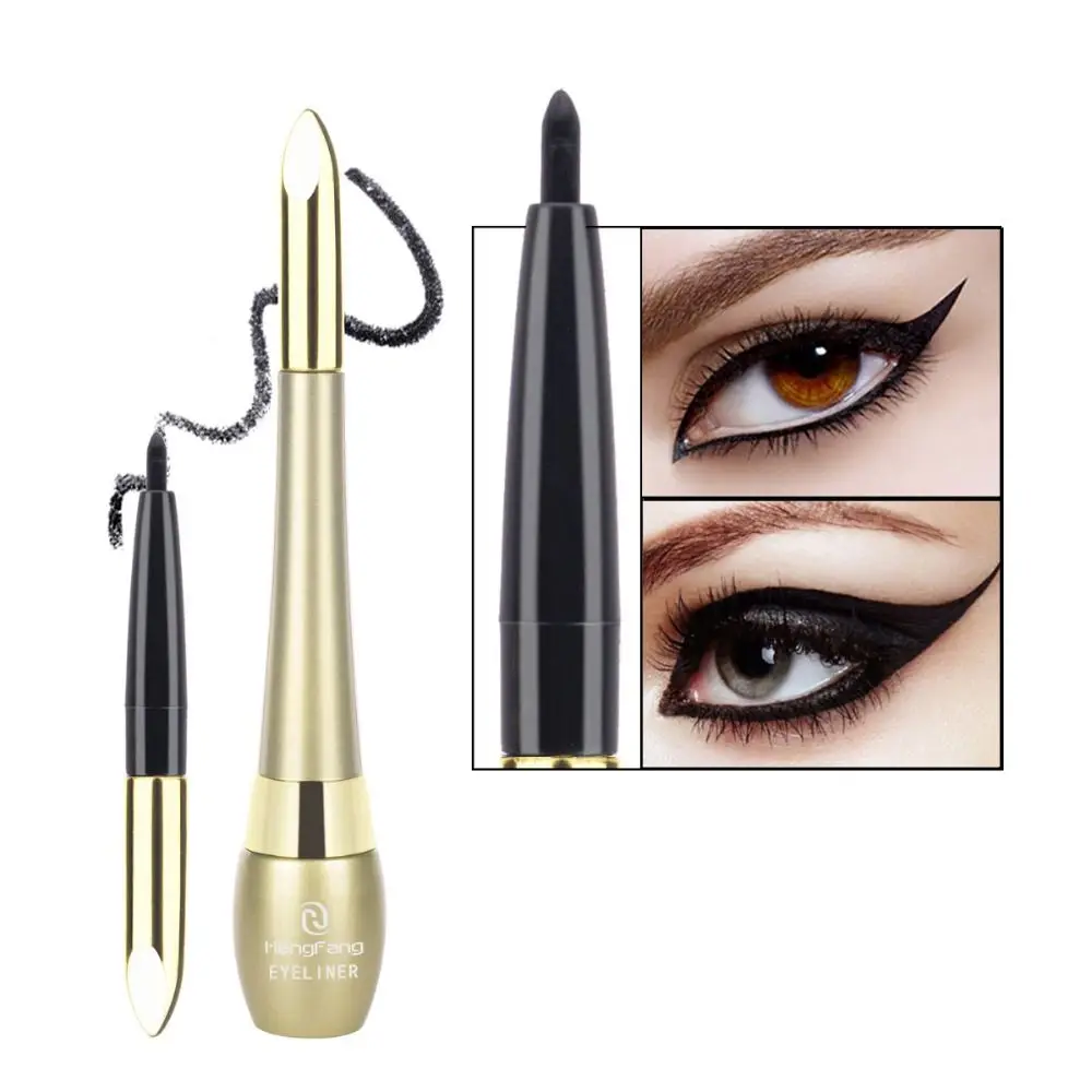 Golden professionnel 2 en 1 noir longue durée Double extrémité Eyeliner liquide maquillage des yeux Eyeliner crayon outil de beauté