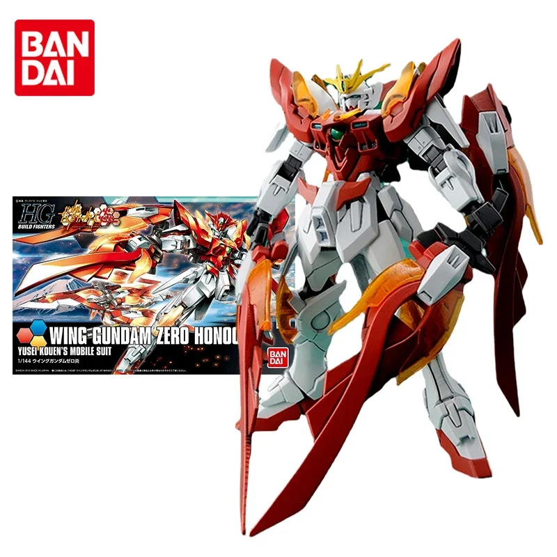 Bandai Gundam Model Kit Anime Figure HGBF Wing Gundam Zero Honoo Genuine Gunpla Model Anime Action Figure Action Toy Figure