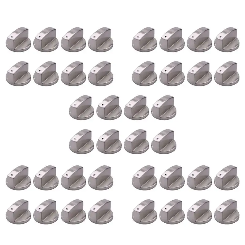 ABWZ-Brushed Metal Gas Stove Knobs Cooker Control Switch Range Oven Knobs Cooktop Burner Knob (40Pcs 6Mm Shaft Core)