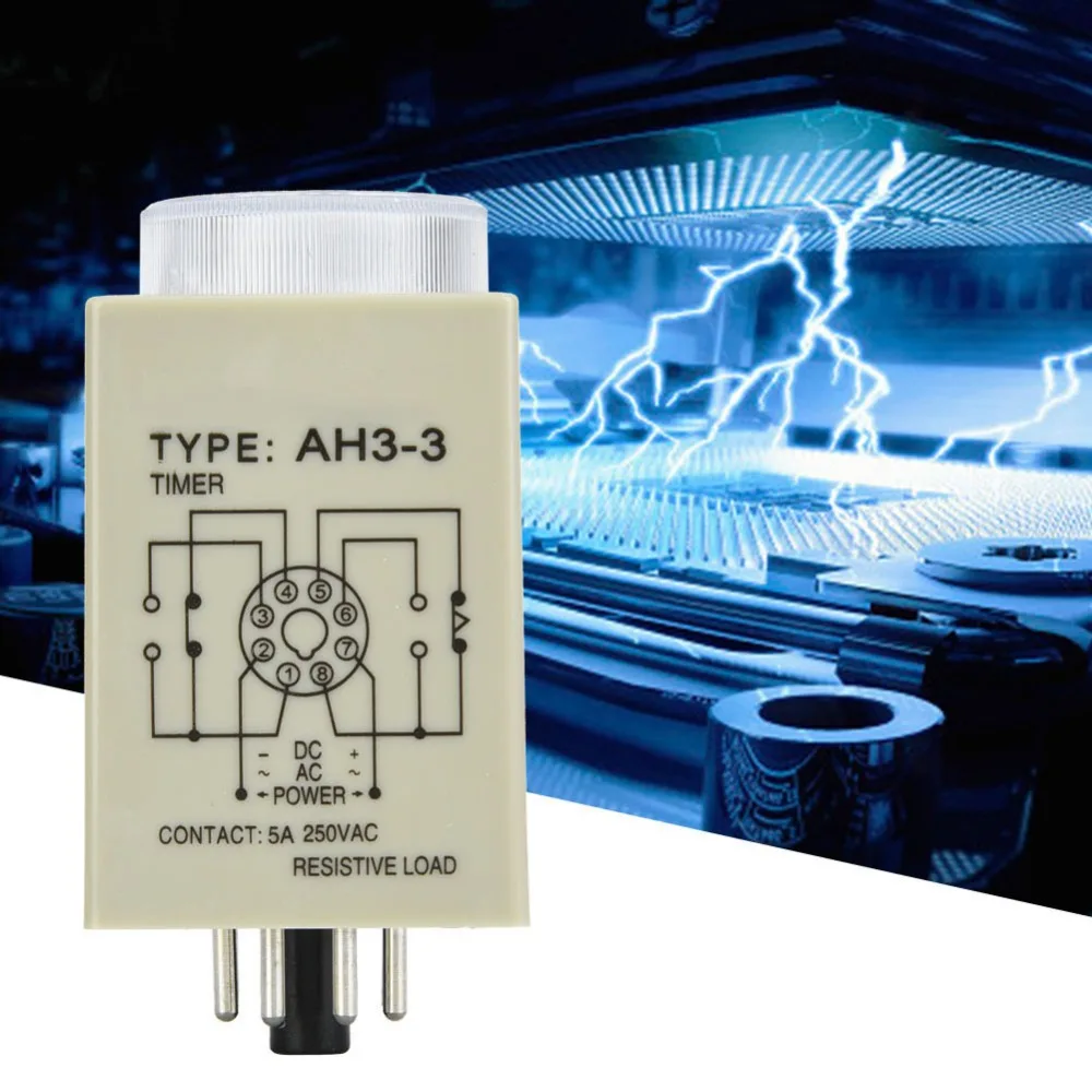 AH3-3 Time Relay 30S 8 Pins Industrial Automation System 35mm Din Rail DC24V/AC220V Timer Switch Industrial Automation System