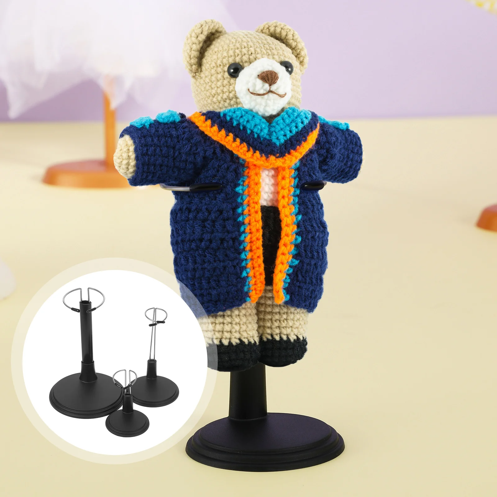 3 Buah Rak Display Dapat Disesuaikan Braket Penyangga untuk Model Figur Aksi Koleksi Tempat Dasar Stabil Paduan Aluminium Pp