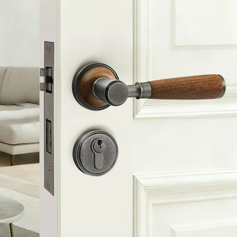 

Дверной замок под дерево для спальни, ручка для межкомнатной двери, универсальный бесшумный замок для офисных и бытовых деревянных дверей