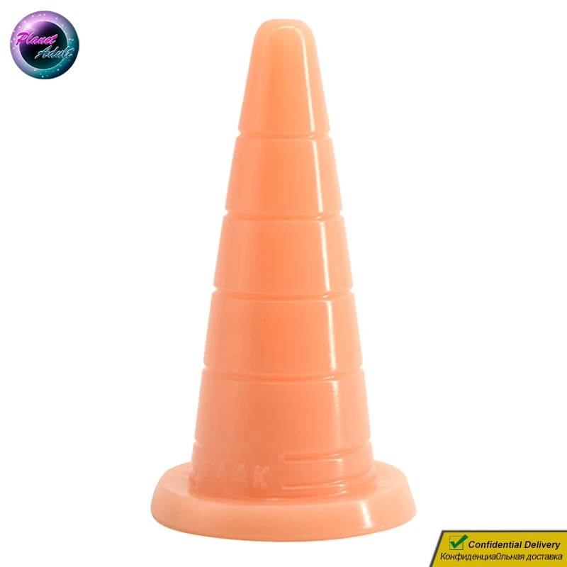 18.5*5.5cm Soft PVC Road Cone Anal Plug Women Masturbator Funny Dildo Masturbation Adult Sex Toys for Female Pussy Gay Sexshop