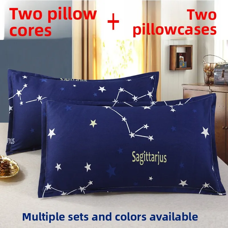 Double Pillow Core Set Value Hotel Style for Adults And Students Single Person Dormitory Polyester Fiber Rectangular Shape