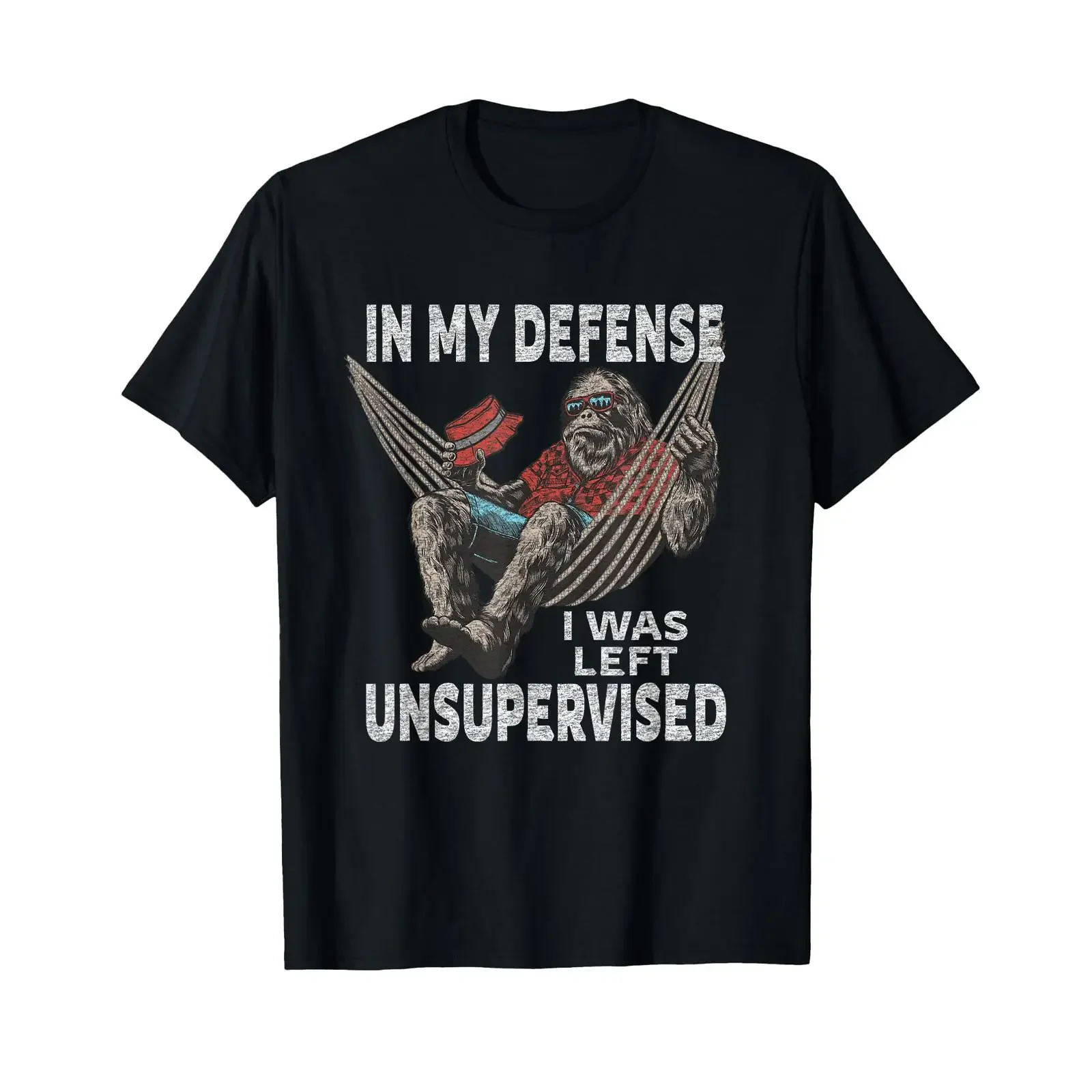 Sponsored Ad in My Defense I was Left Unsupervised Funny Saying T Shirt vintage Washed fashion Unisex homme Soft Versatile