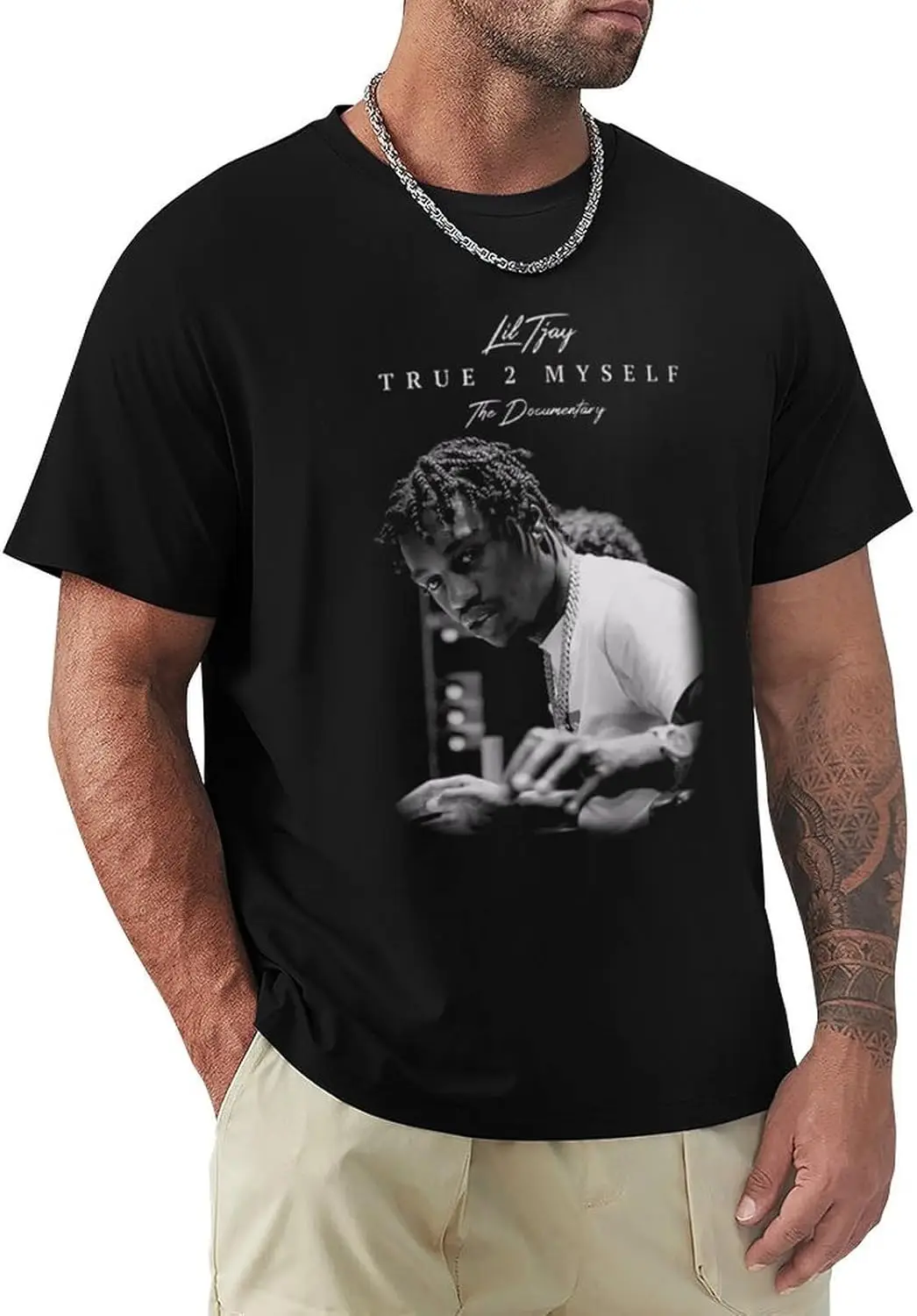 

Мужская футболка LIL Music TJAY Rapper, новинка, хлопковые рубашки с круглым вырезом и короткими рукавами, футболки