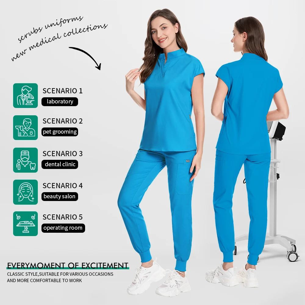Uniformes de soins infirmiers pour médecins d'hôpital, uniforme de gommage élastique pour clinique dentaire, vêtements de travail pour femmes, combinaison chirurgicale respirante