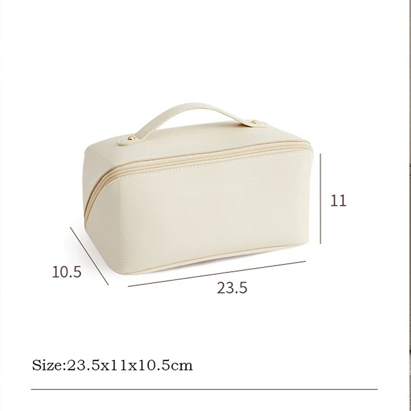 Sac cosmétique de voyage de grande capacité pour femmes, sac de rangement en cuir, cosmétiques pour femmes, produits de soins de la peau, sac de