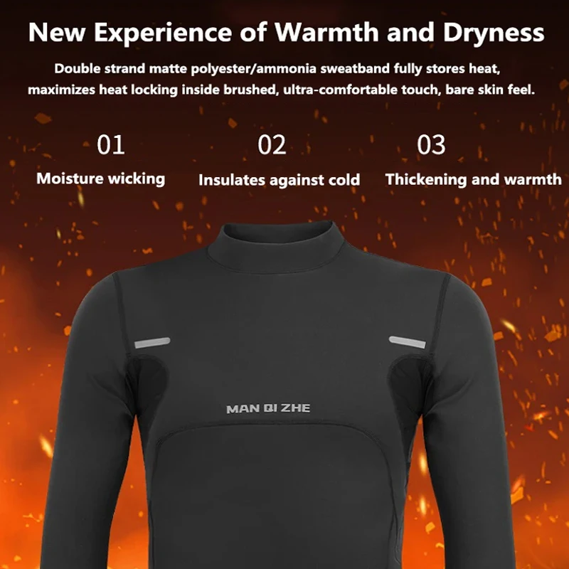 Feher inverno motocicleta conjunto de roupa interior térmica homem série mqz manter quente capa base de moto de secagem rápida para equitação e caminhadas