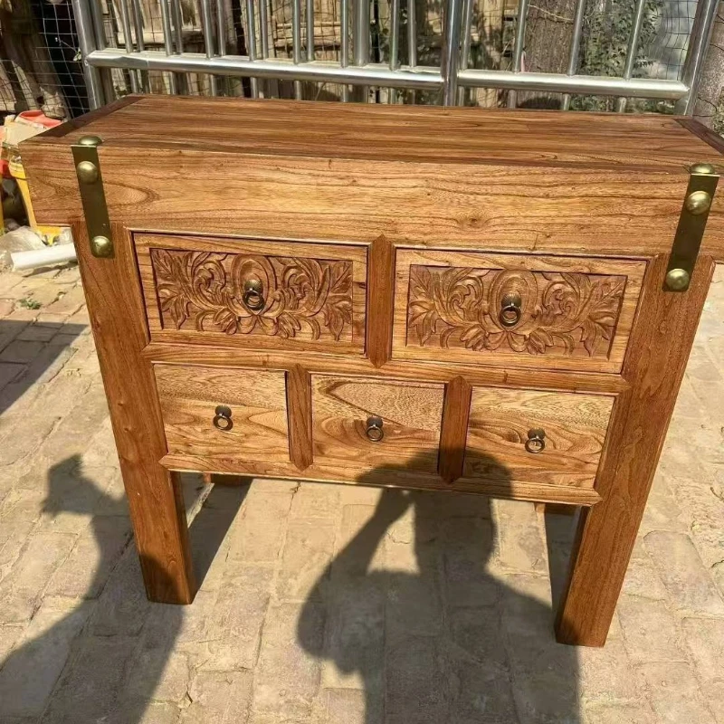 

Wood Entrance Home Restaurant Dining Side Retro Nostalgic Old Elm Storage Cabinet Wooden Side