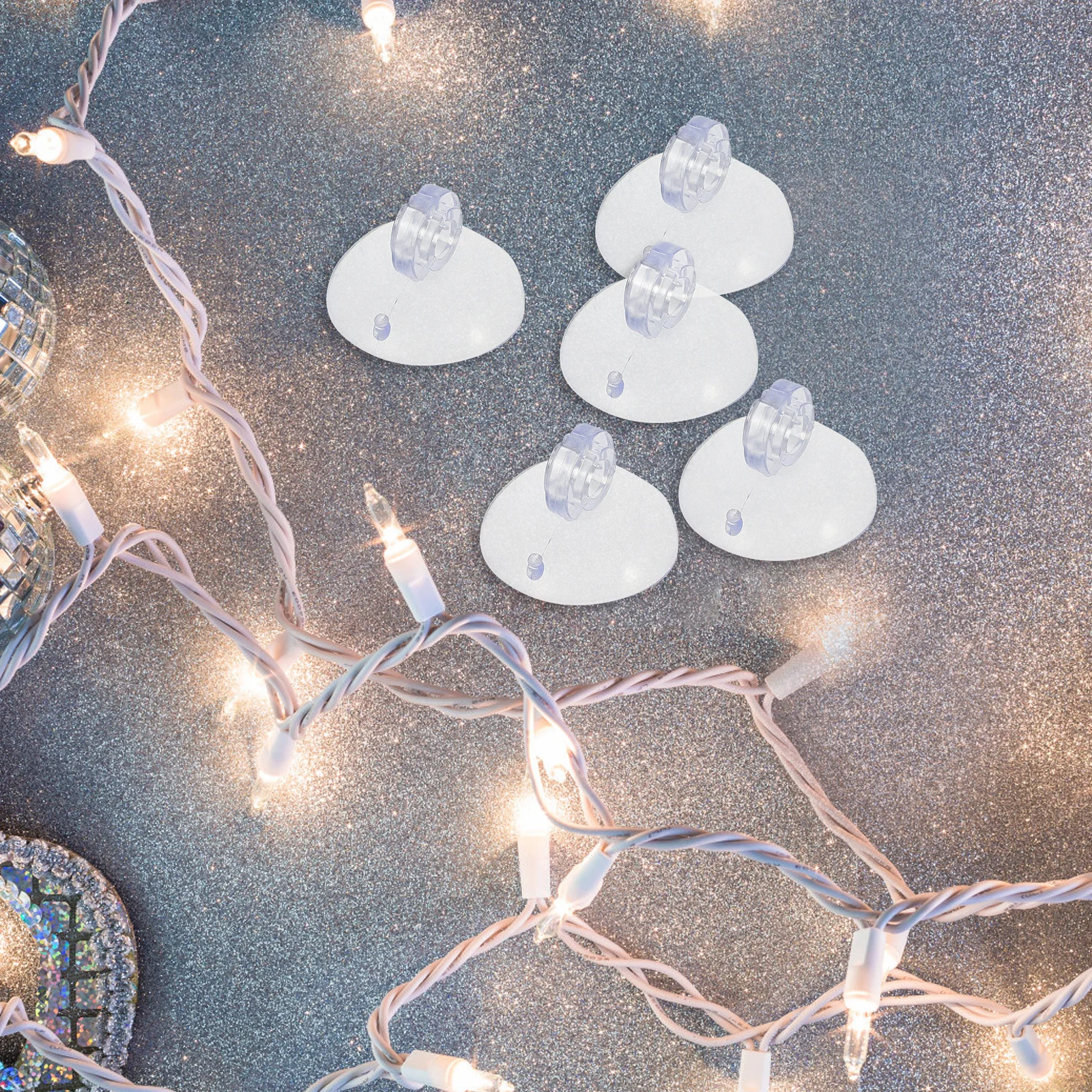 200 قطعة من مشابك الإضاءة الخارجية بتصميم شفط من البلاستيك سهلة الاستخدام وإزالة الخطافات لأضواء سلسلة خارجية #4