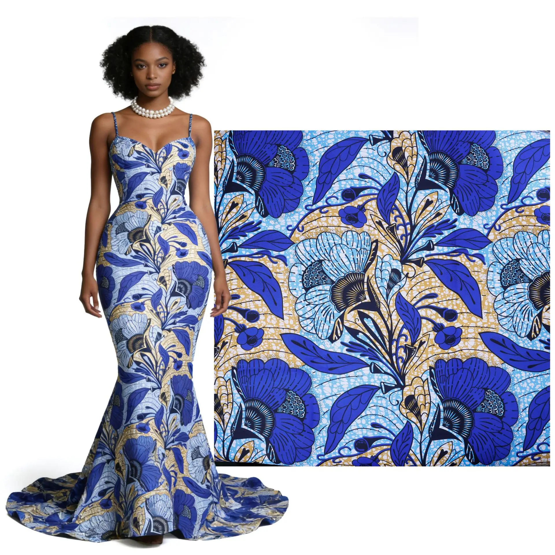 6Yards African Wax Print Double-Sided Printed Polyester Fabric High-Quality Ankara Style Plain Weave Textile for Dressmaking view 3