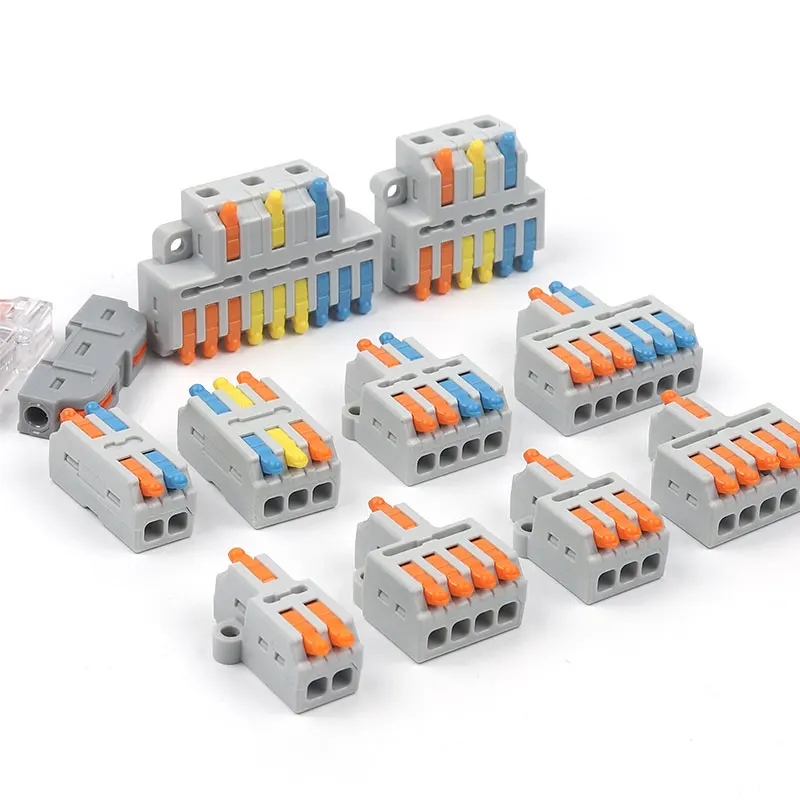 10/50 PCS Universal Compact Mini Fast Wire Connectors Lever Nut Crimp Splitter Electrical Conductors Push-in Home Terminal Block