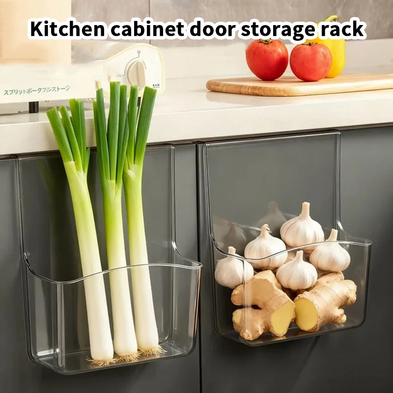 Kitchen Cabinet Door Hanging Rack, Behind-the-door Storage Rack, No-drill Wall-mounted Storage Rack, Transparent And Thickened