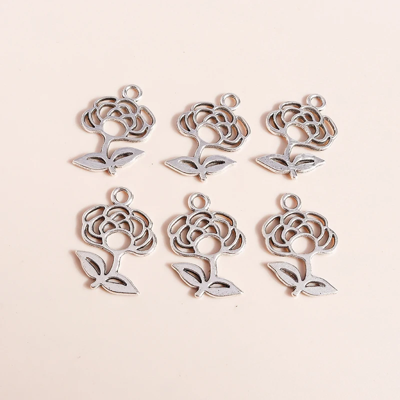 20 Stück niedliche Anhänger aus Legierung in Form von Pflanzen, Blumen, Bäumen und Blättern für die Schmuckherstellung, Ohrringe, Anhänger, Halsketten, Armbänder, DIY-Bastelzubehör – Detail 26