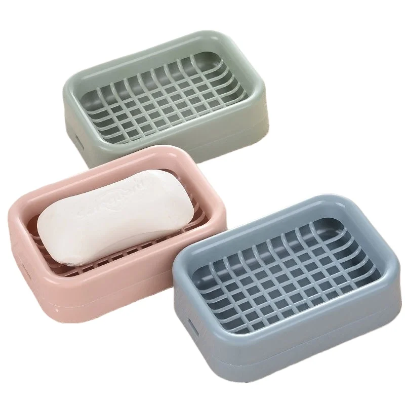 1pc Mesh Soap Dish Double-Layer Drainable Soap Dish Sponge Holder No Water Pooling Plastic Suitable for Kitchen Bathroom