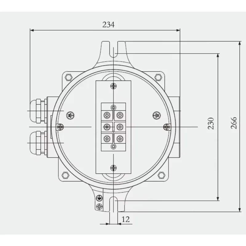Large Current Watertight Brass Junction Box IP56 13-20 Cable Marine Application 63A Product