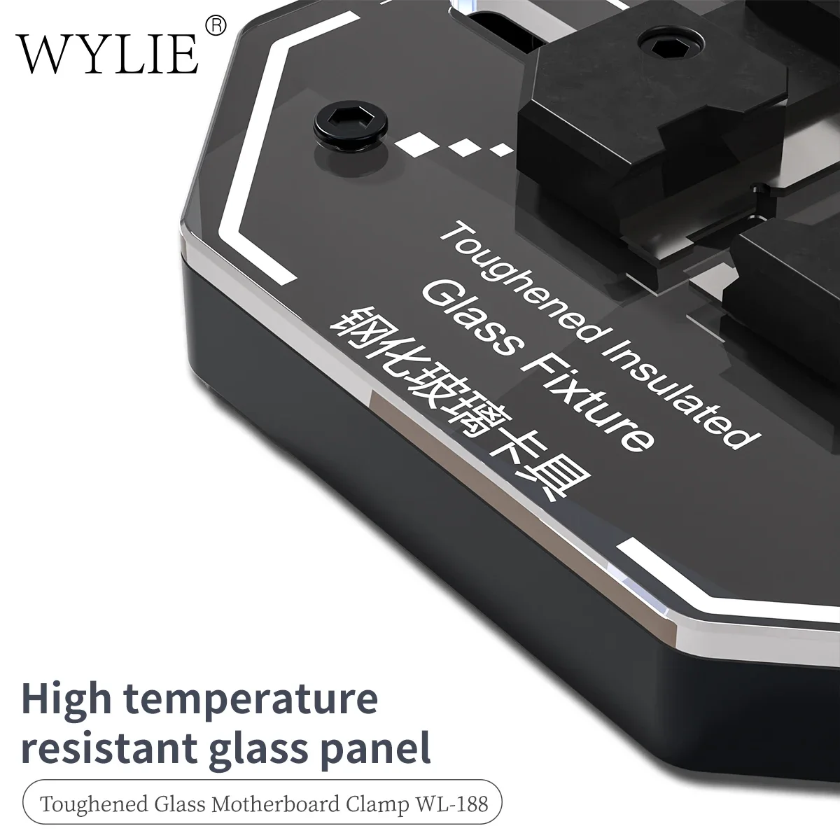 WYLIE WL-188 Tempered Glass Motherboard Clamp High-Temp Resistant for Mobile Phones Tablet Motherboard PCB Repair Hand Tools